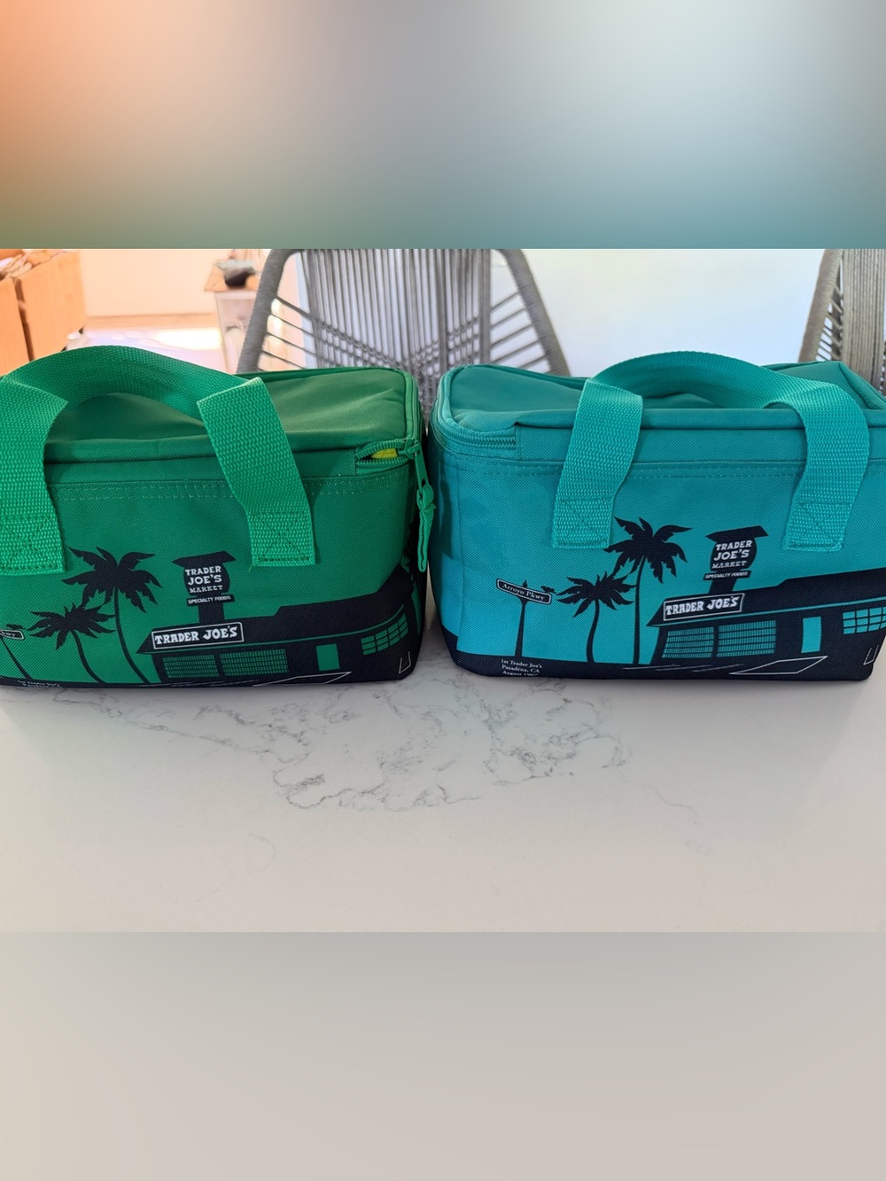 TWO Trader Joe’s Mini insulated bag - Green / Teal